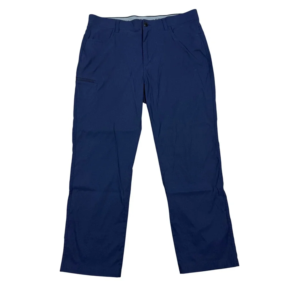 Orvis Men's Performance Pants‎ 38x30 Blue Stretch Water Repellent Travel Golf